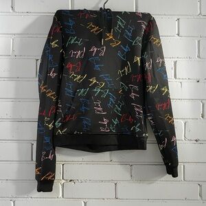 Baby Phat Y2K Logo Hoodie Youth M Black Multicolor Streetwear Pullover